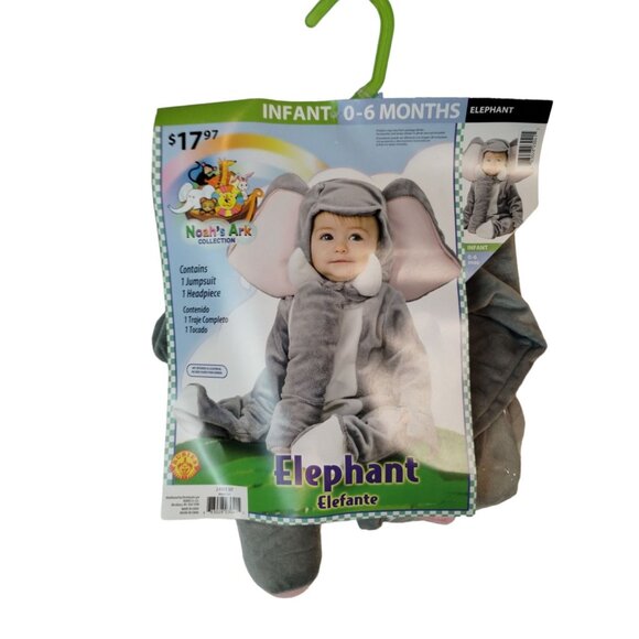 Rubies Infant 0 to 6 Months 2 Piece Noah's Ark Elephant Halloween Costume - Picture 2 of 6